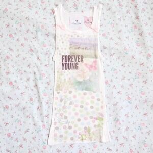 forever young ribbed tank top pastel y2k